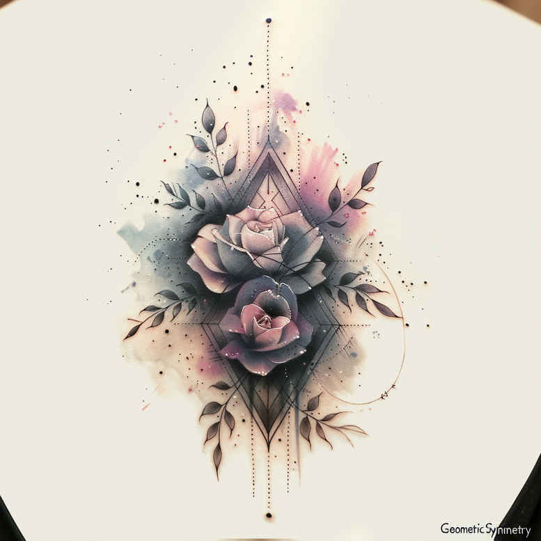 geometric tattoo design ideas rhombus ornamental web shows endurance