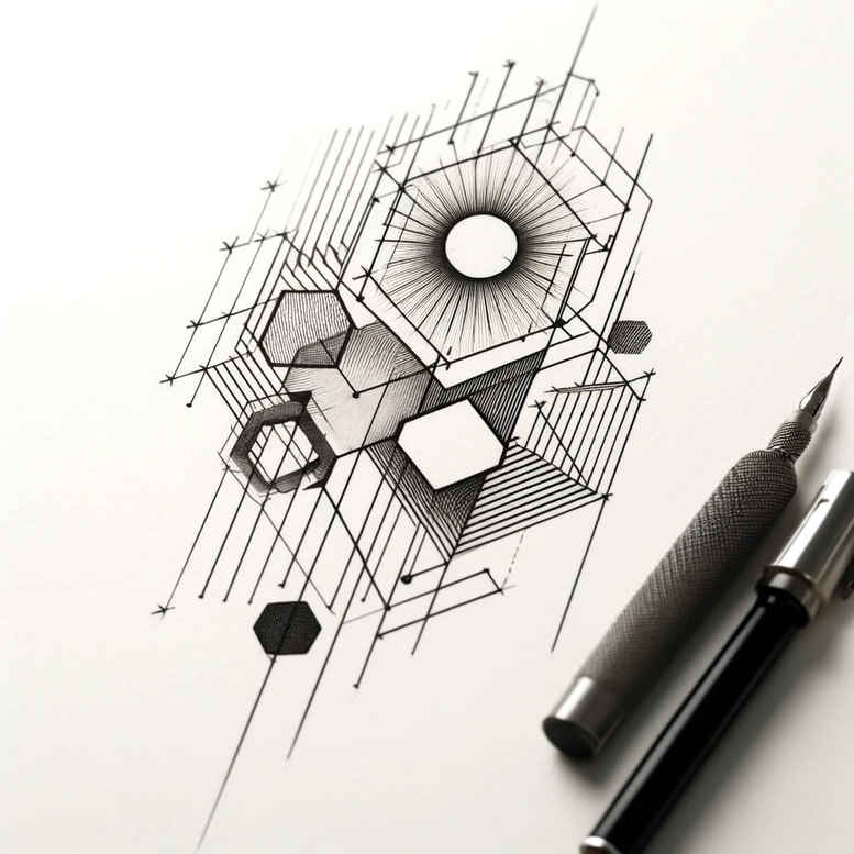 geometric tattoo design ideas wave grid ornate circle for thigh