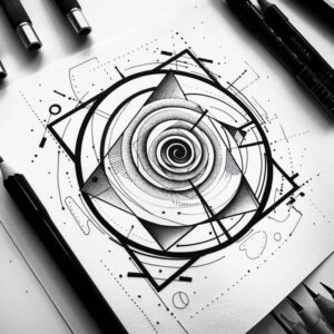 geometric tattoo design ideas dot shading ornate represents courage