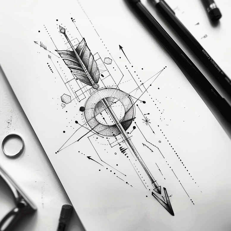 geometric tattoo design ideas barber pole patterned determination and power