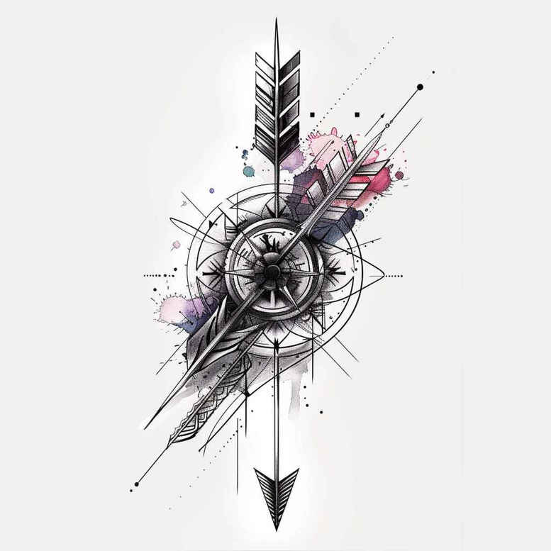 geometric tattoo design ideas prismatic patterned determination and power