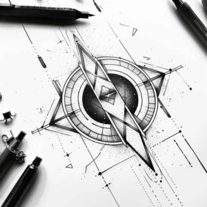 geometric tattoo design ideas geometric weave patterned embodying endurance