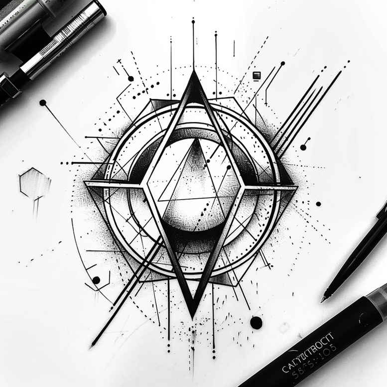 geometric tattoo design ideas connected dots patterned represents endurance