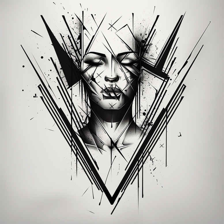 geometric tattoo design ideas bold blacks radiant center resilience and power