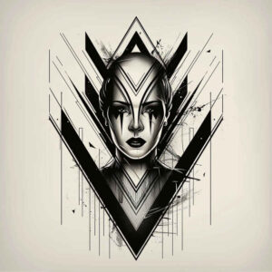 geometric tattoo design ideas bold blacks radiating lines meaning strength