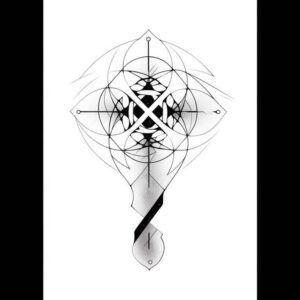 geometric tattoo design ideas twin lines radiating symmetry for upper thigh
