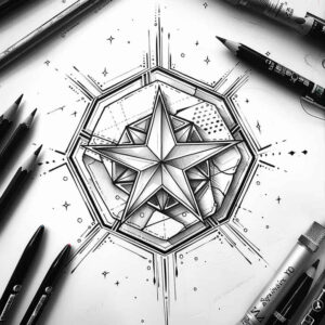 geometric tattoo design ideas modular shape sacred geometry embodying determination