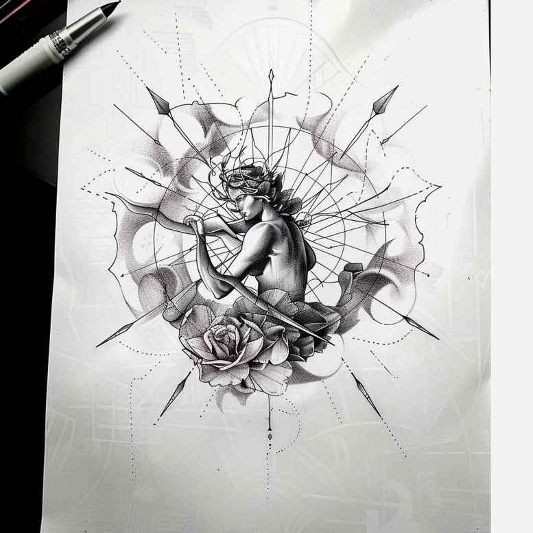 geometric tattoo design ideas geometric sacred symbol for side torso