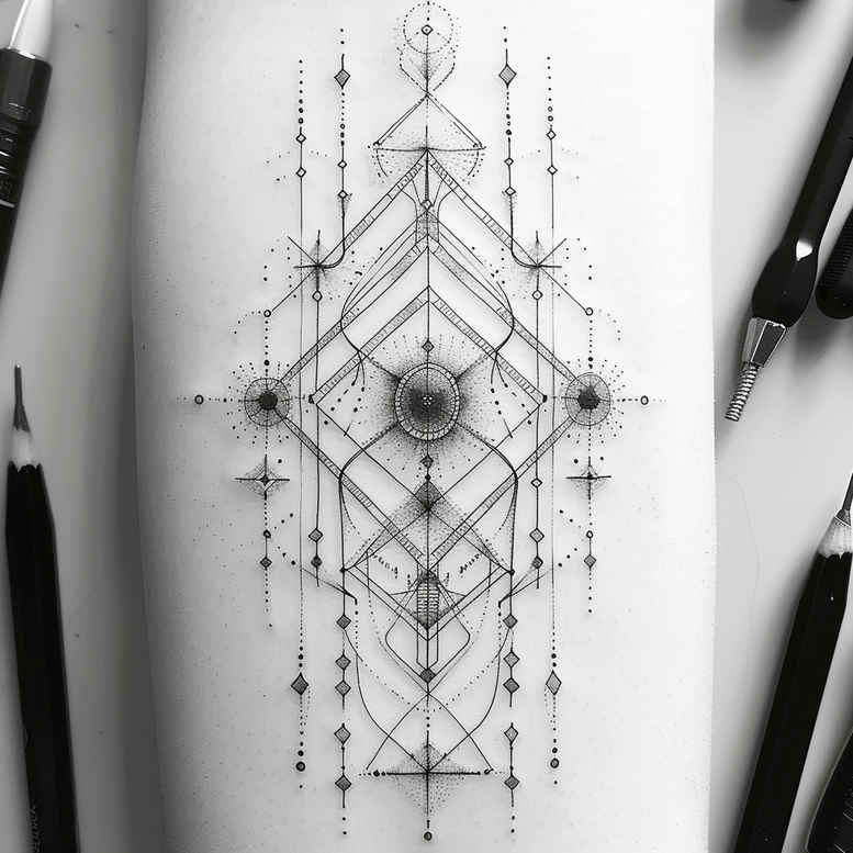 geometric tattoo design ideas traditional flash sacred symbol stands for strength