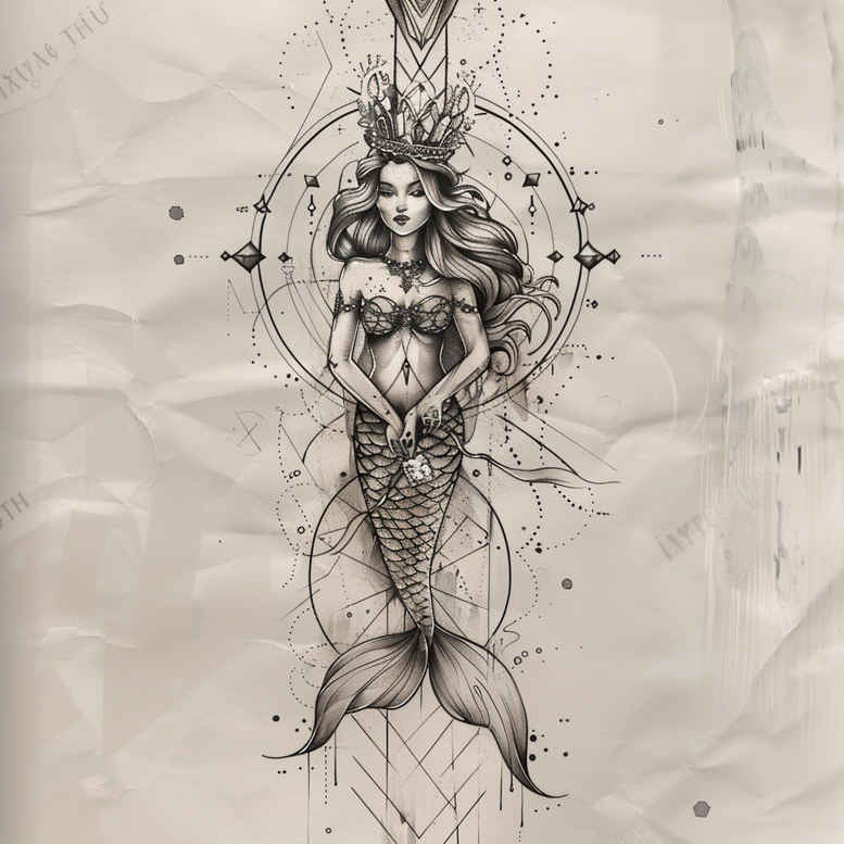 geometric tattoo design ideas triangular pattern serenity for scapula