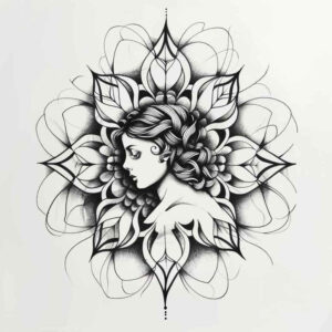 geometric tattoo design ideas oldschool style soft curves for fingers