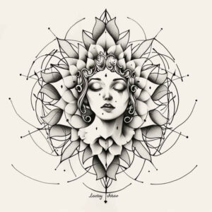 geometric tattoo design ideas connected dots spiritual design for upper chest