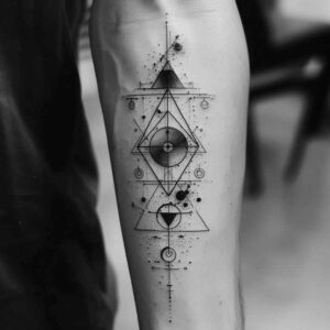 geometric tattoo design ideas oldschool style spirituality for upper back