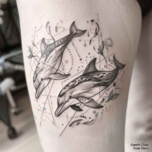 geometric tattoo design ideas diamond grid symmetric determination and power