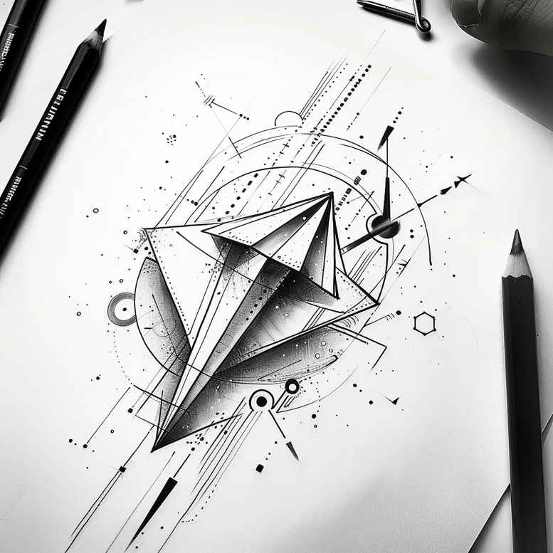 geometric tattoo design ideas abstract geometry symmetric for scapula