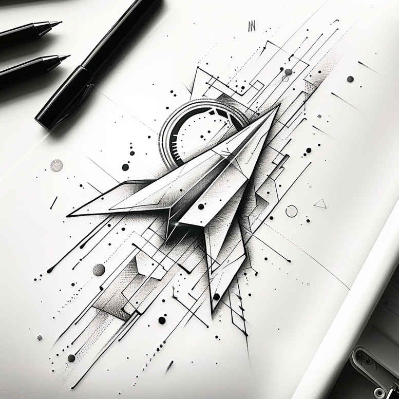 geometric tattoo design ideas dashed lines symmetric strength and power