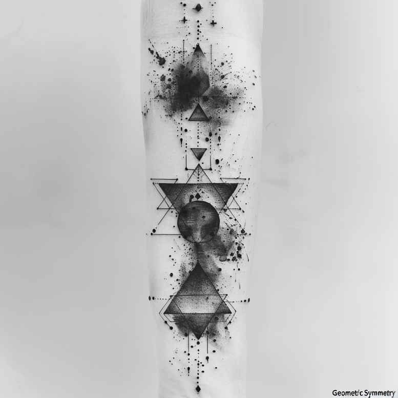 geometric tattoo design ideas hexagonal grid unbroken circle embodying resilience