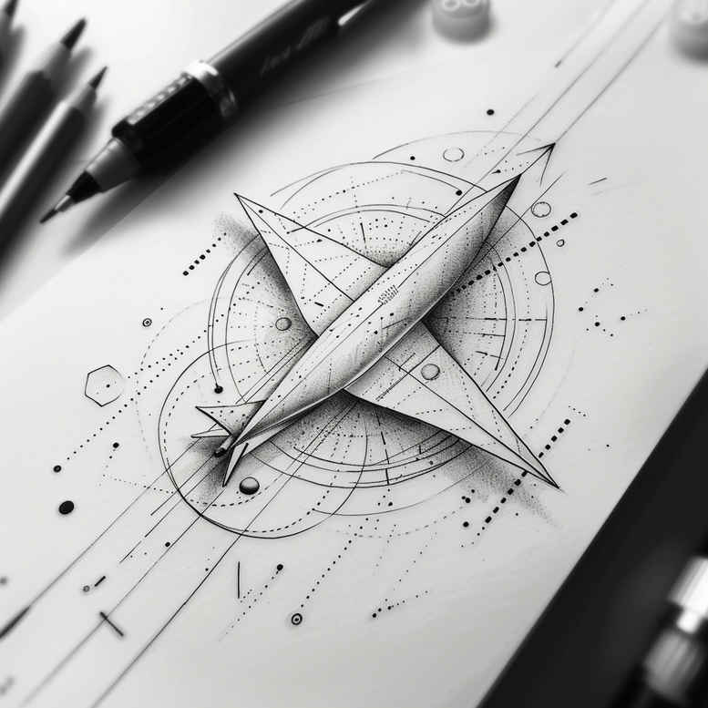 geometric tattoo design ideas vector lines unbroken circle for neck