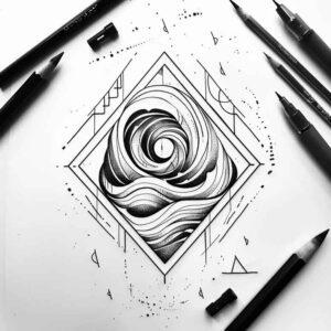 geometric tattoo design ideas rotational symmetry unending for heel