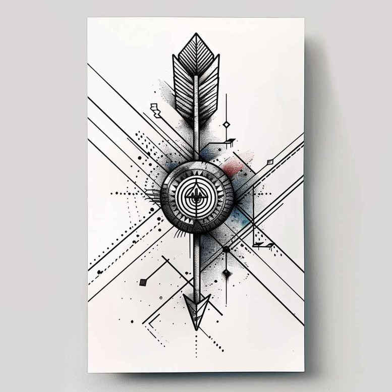 geometric tattoo design ideas bold color blocks unending represents resilience