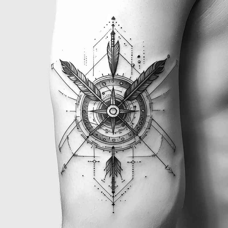 geometric tattoo design ideas pyramid universe for nape