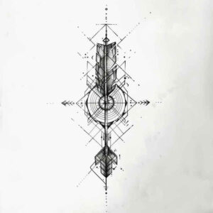 geometric tattoo design ideas bold color blocks universe for neck