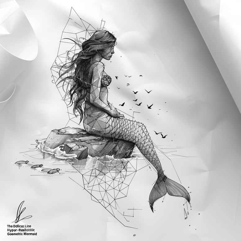 geometric tattoo design ideas linked shapes universe for scapula