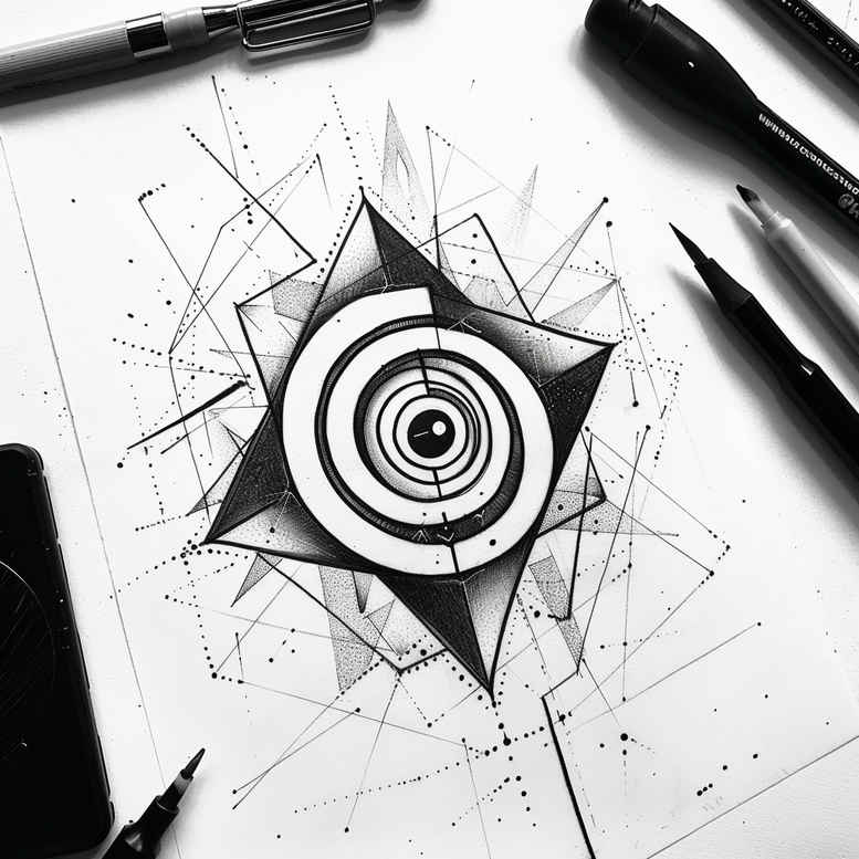 geometric tattoo design ideas kaleidoscopic vibration shows endurance
