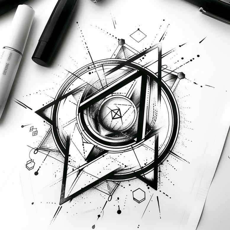 geometric tattoo design ideas line symmetry wavy lines symbol of endurance