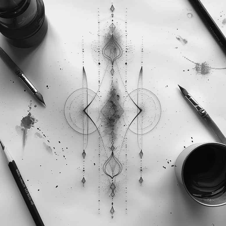 geometric tattoo design ideas linked shapes zen stands for strength