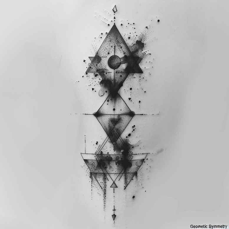 tattoo-with-light-effects – tattoo design ideas free ai generated – clear-cut – for-shoulder-blade – Gallery: geometric-inkby-ai