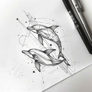 tattoo-with-light-effects – tattoo design ideas free ai generated – elemental – for-temple – Gallery: geometric-inkby-ai