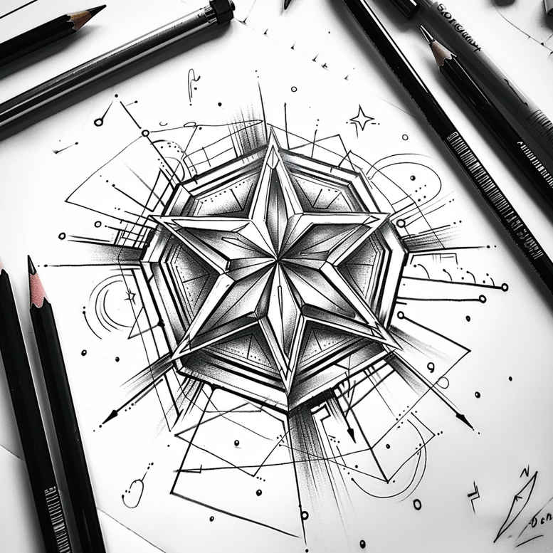 tattoo-with-light-effects – tattoo design ideas free ai generated – miniature – for-elbow – Gallery: geometric-inkby-ai