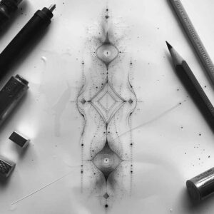 tattoo-with-light-effects – tattoo design ideas free ai generated – pure-motif – for-back-of-neck – Gallery: geometric-inkby-ai
