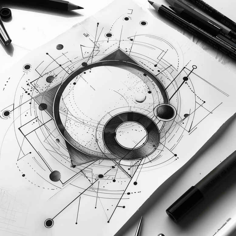 tattoo-with-light-effects – tattoo design ideas free ai generated – simple-form – for-calf – Gallery: geometric-inkby-ai