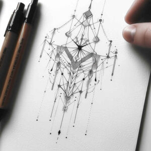 tattoo-with-planes – tattoo design ideas free ai generated – airy – for-ribs – Gallery: geometric-inkby-ai