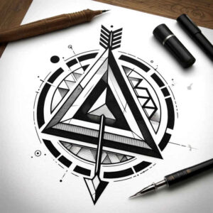 tattoo-with-planes – tattoo design ideas free ai generated – discreet-ink – for-biceps – Gallery: geometric-inkby-ai