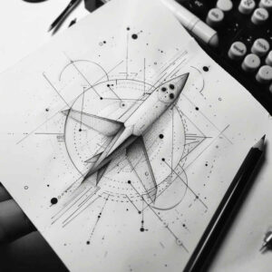 tattoo-with-planes – tattoo design ideas free ai generated – nonintrusive – for-forearm – Gallery: geometric-inkby-ai