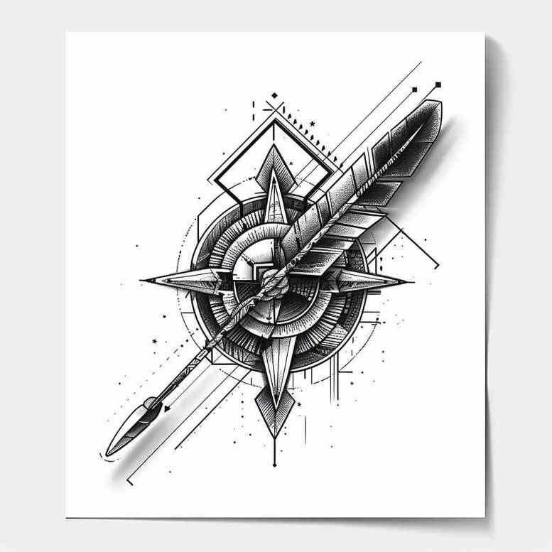 tattoo-with-planes – tattoo design ideas free ai generated – quiet – for-back – Gallery: geometric-inkby-ai