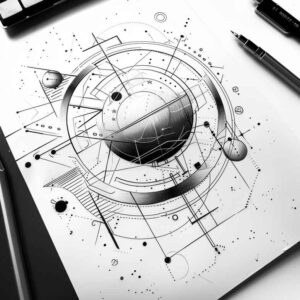 technical-tattoo – tattoo design ideas free ai generated – modest – for-sternum – Gallery: geometric-inkby-ai