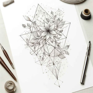 triangle-tattoo – tattoo design ideas free ai generated – negative-space – for-triceps – Gallery: geometric-inkby-ai