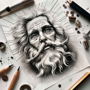 divine-energy – tattoo design ideas free ai generated – light-play – for-behind-ear – Gallery: god-inkby-ai