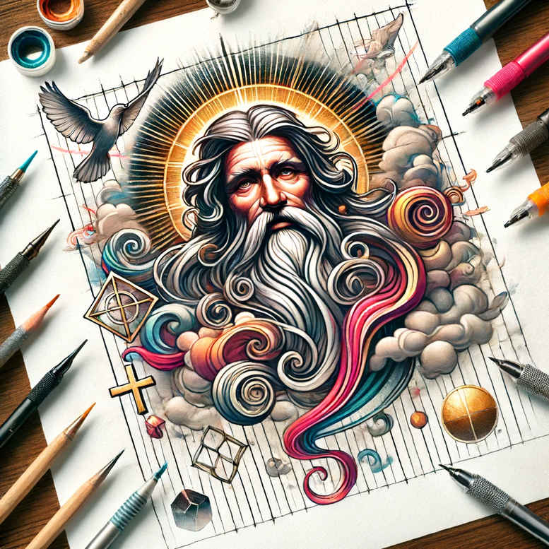 divine-energy-symbol – tattoo design ideas free ai generated – ai-generated-realism – for-chest – Gallery: god-inkby-ai