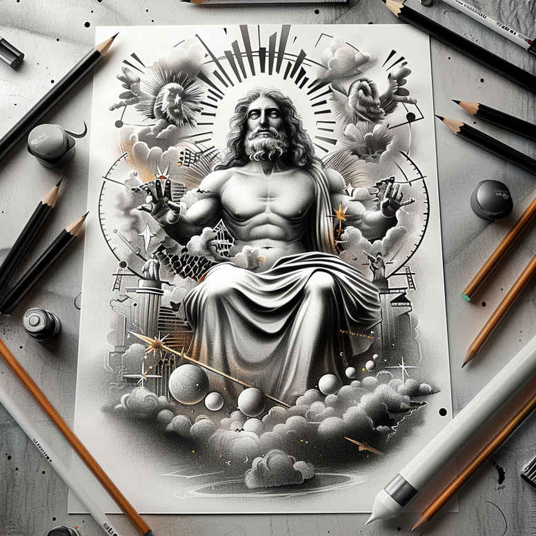 divine – tattoo design ideas free ai generated – depth-illusion – for-shin – Gallery: god-inkby-ai