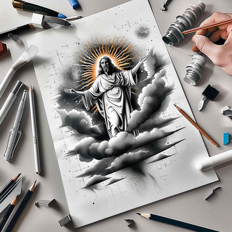 divine-inspiration – tattoo design ideas free ai generated – deep-shadows – for-upper-thigh – Gallery: god-inkby-ai