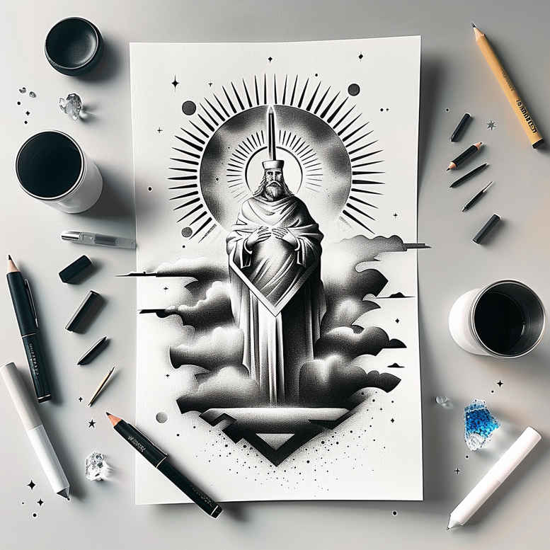 divine-inspiration – tattoo design ideas free ai generated – realism-ink-precision – for-collarbone – Gallery: god-inkby-ai