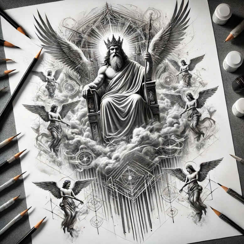 divine-light – tattoo design ideas free ai generated – surface-complexity – for-palm – Gallery: god-inkby-ai