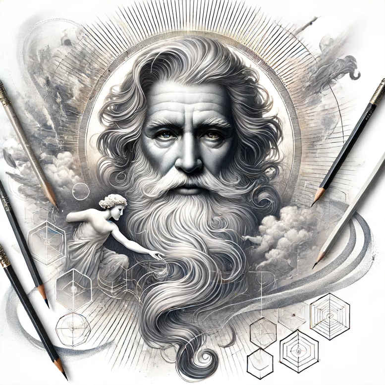 divine-light-symbol – tattoo design ideas free ai generated – mirrored-effect – for-behind-ear – Gallery: god-inkby-ai