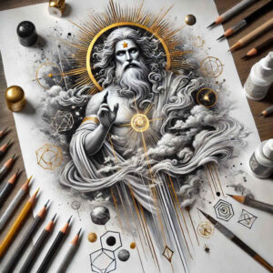 divine-light-symbol – tattoo design ideas free ai generated – true-rendering – for-thigh – Gallery: god-inkby-ai
