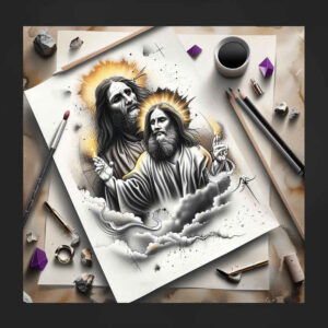 divine-love – tattoo design ideas free ai generated – contour-shading – for-forearm – Gallery: god-inkby-ai